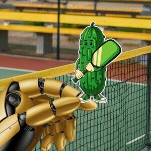 Pickleball Pickle-baller Waterproof Vinyl Sticker 4.35x7cm